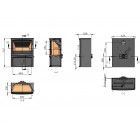 Ecosy+ Hampton Vista 900 -  Ecodesign - Slimline Wood Burning Stove (10kw Maximum Output)